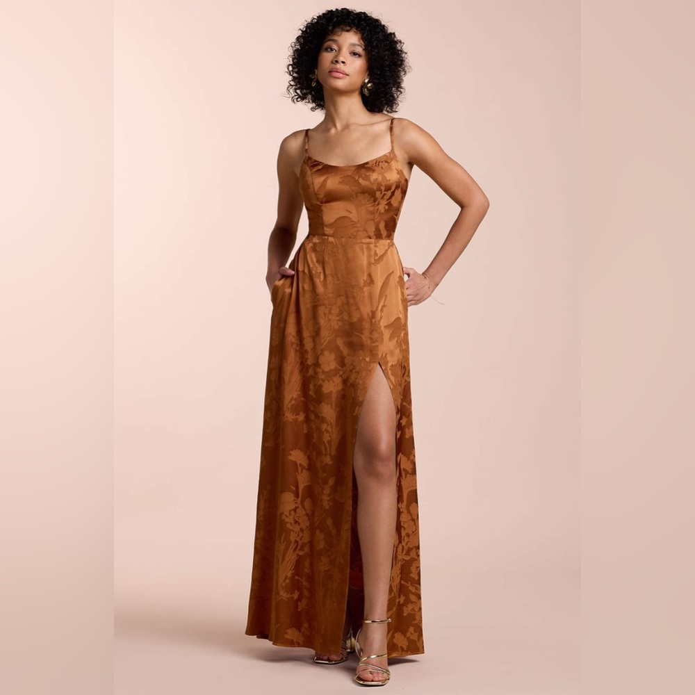 Azazie Women's Floral Maxi Dress in Rich Copper
